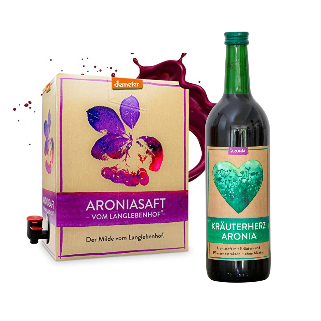 Demeter Bio Aroniasaft 3l Bag in Box + Kräuterherz Aronia 750ml