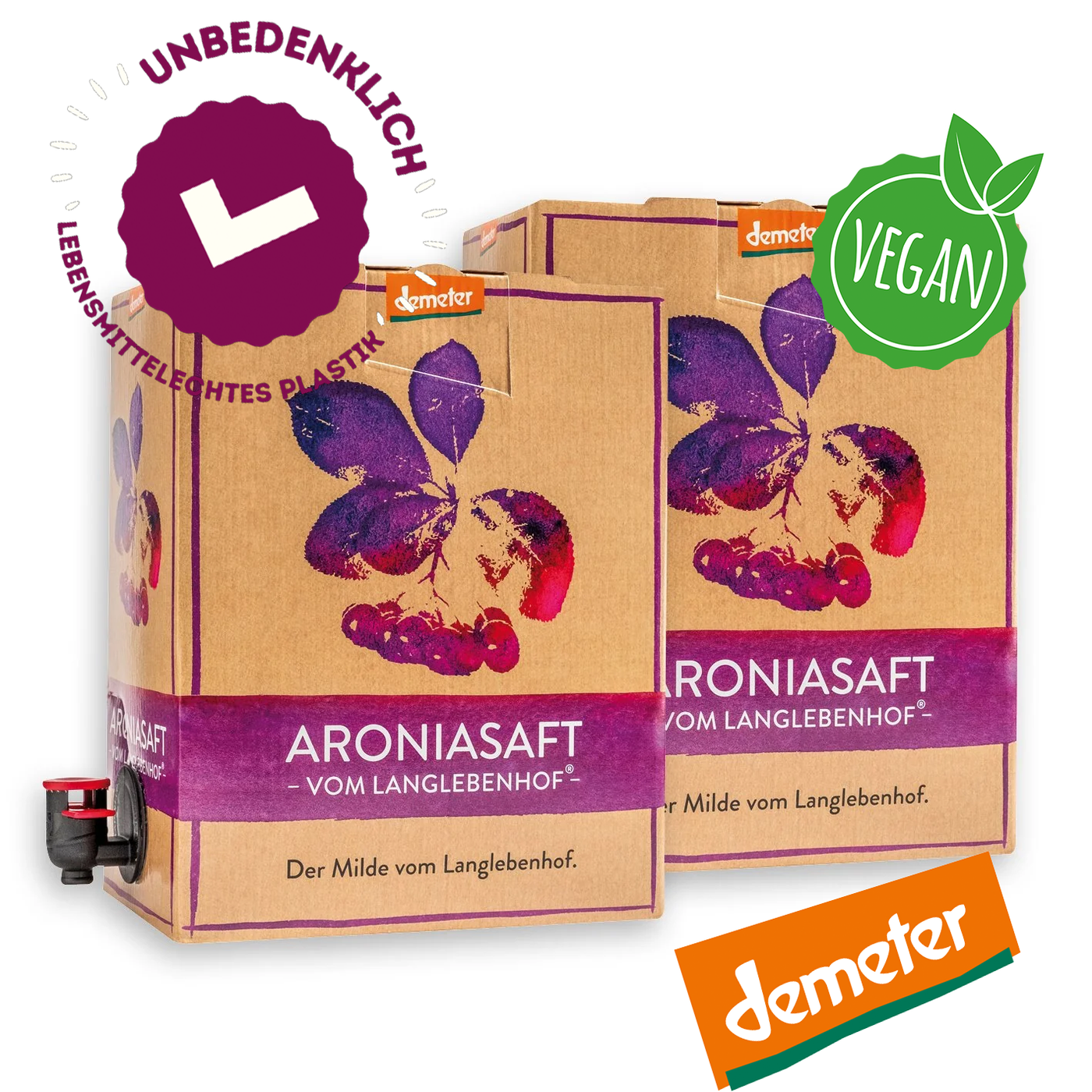 💕DOPPELBOX Demeter Aroniasaft 3 Liter Bag in Box - Nur solange der Vorrat reicht! DER MILDE vom Langlebenhof, Direktsaft