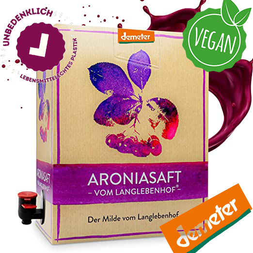 Demeter Aroniasaft (BIO), 3 Liter Box, DER MILDE vom Langlebenhof, Direktsaft