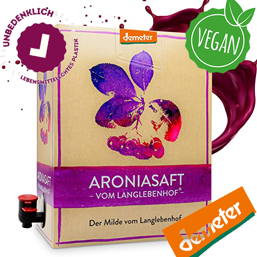 DEMETER -  Aroniasaft 3 Liter Bag in Box - Nur solange der Vorrat reicht! DER MILDE vom Langlebenhof, Direktsaft