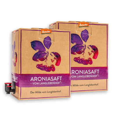 DOPPELBOX Demeter Aroniasaft 3 Liter Bag in Box - Nur solange der Vorrat reicht! DER MILDE vom Langlebenhof, Direktsaft