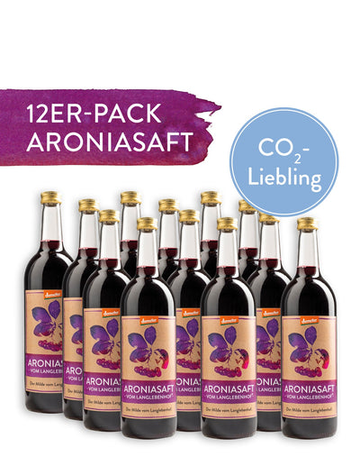 BIO Aroniasaft, 12x750ml, DER MILDE vom Langlebenhof, Direktsaft, Demeter