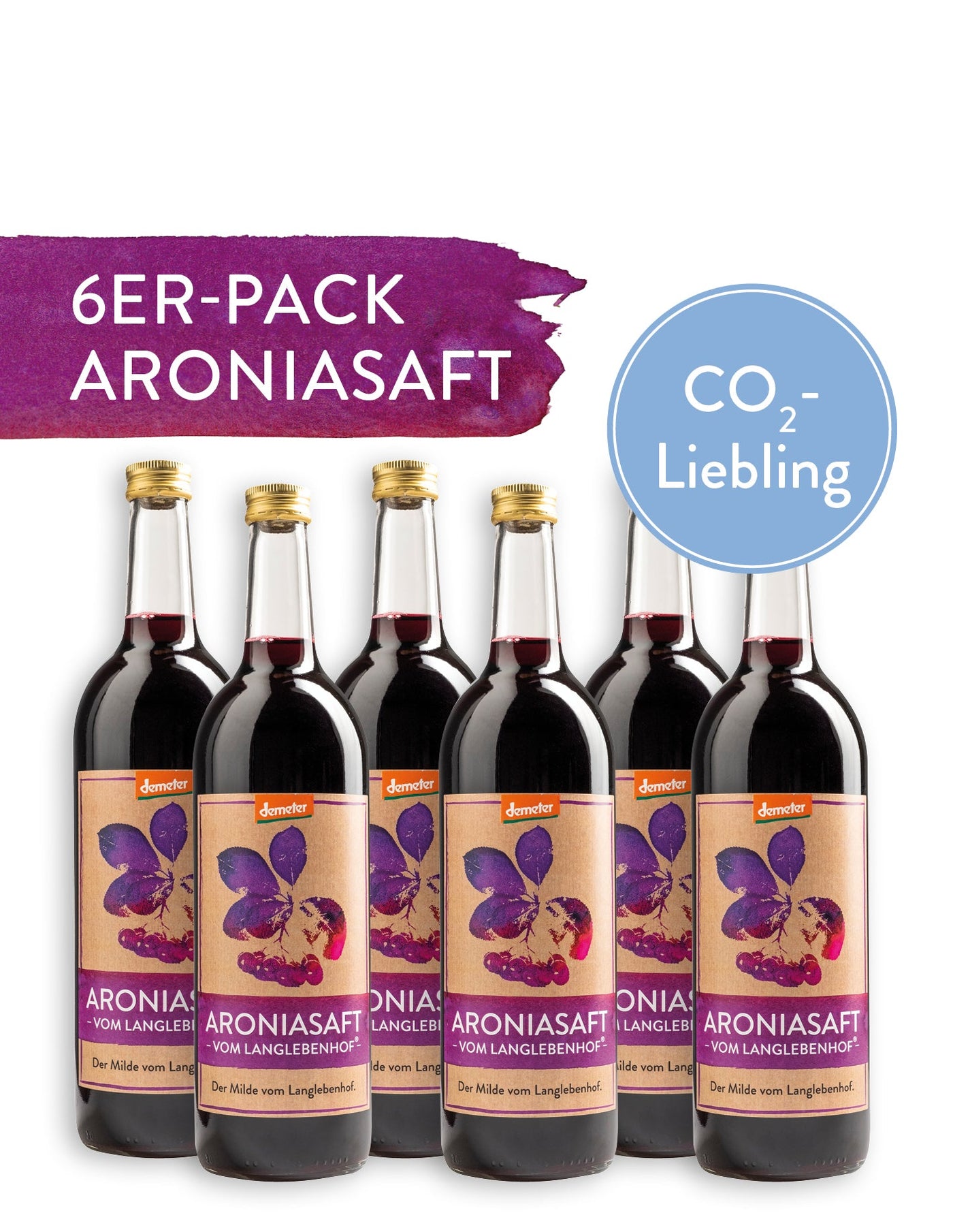 ❤️🎁 BIO Aroniasaft, 6x750ml, DER MILDE vom Langlebenhof, Demeter