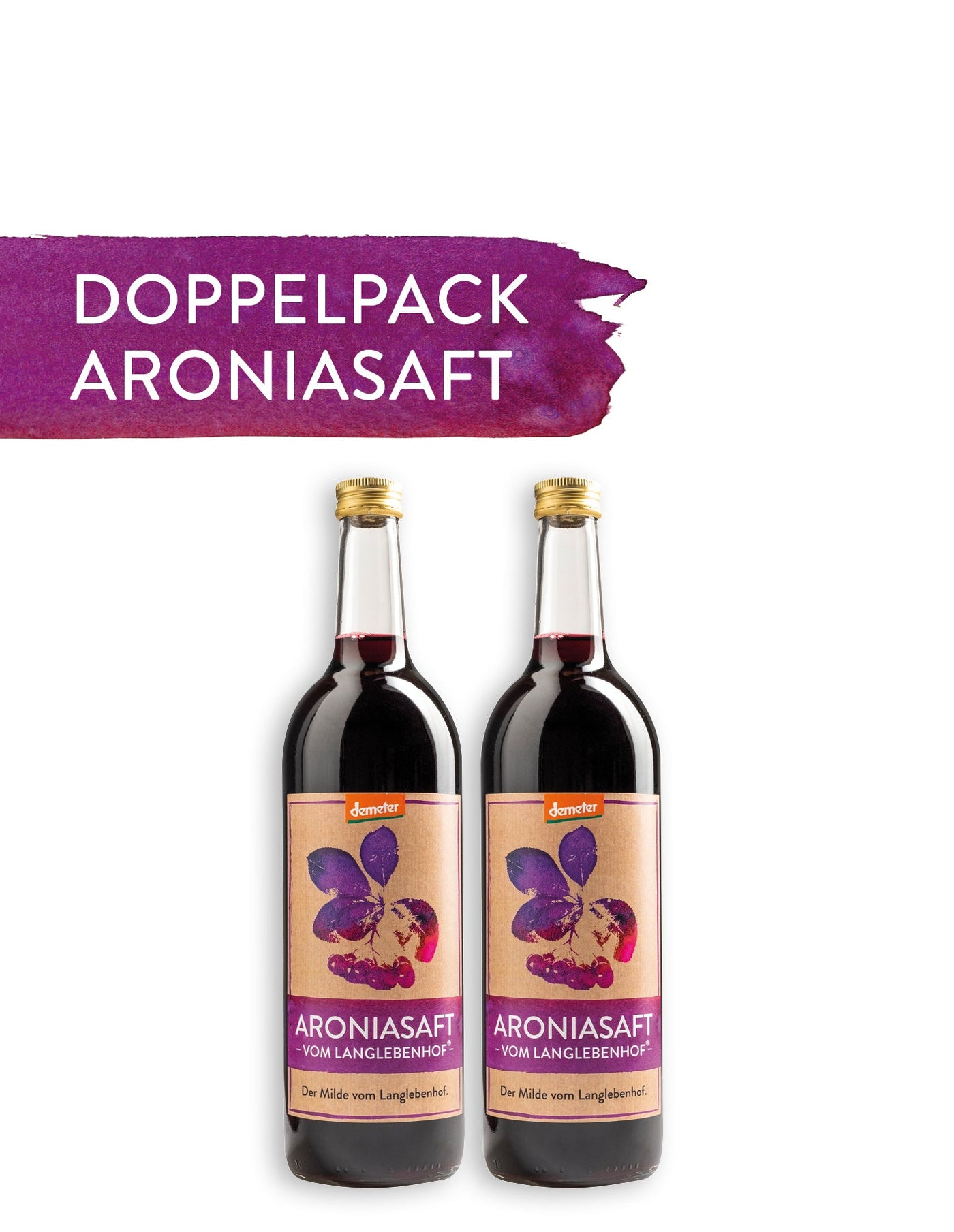 Doppelpack 750ml Flasche BIO-Aroniasaftflasche, Demeter