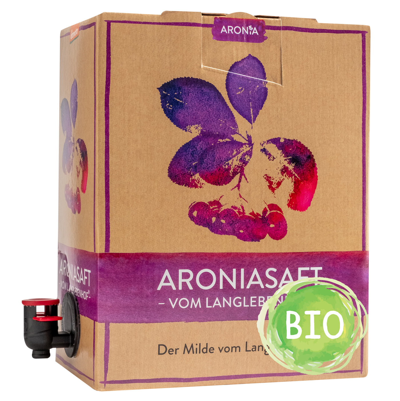 BIO-Aroniasaft, 3 Liter Box, DER MILDE vom Langlebenhof, Direktsaft