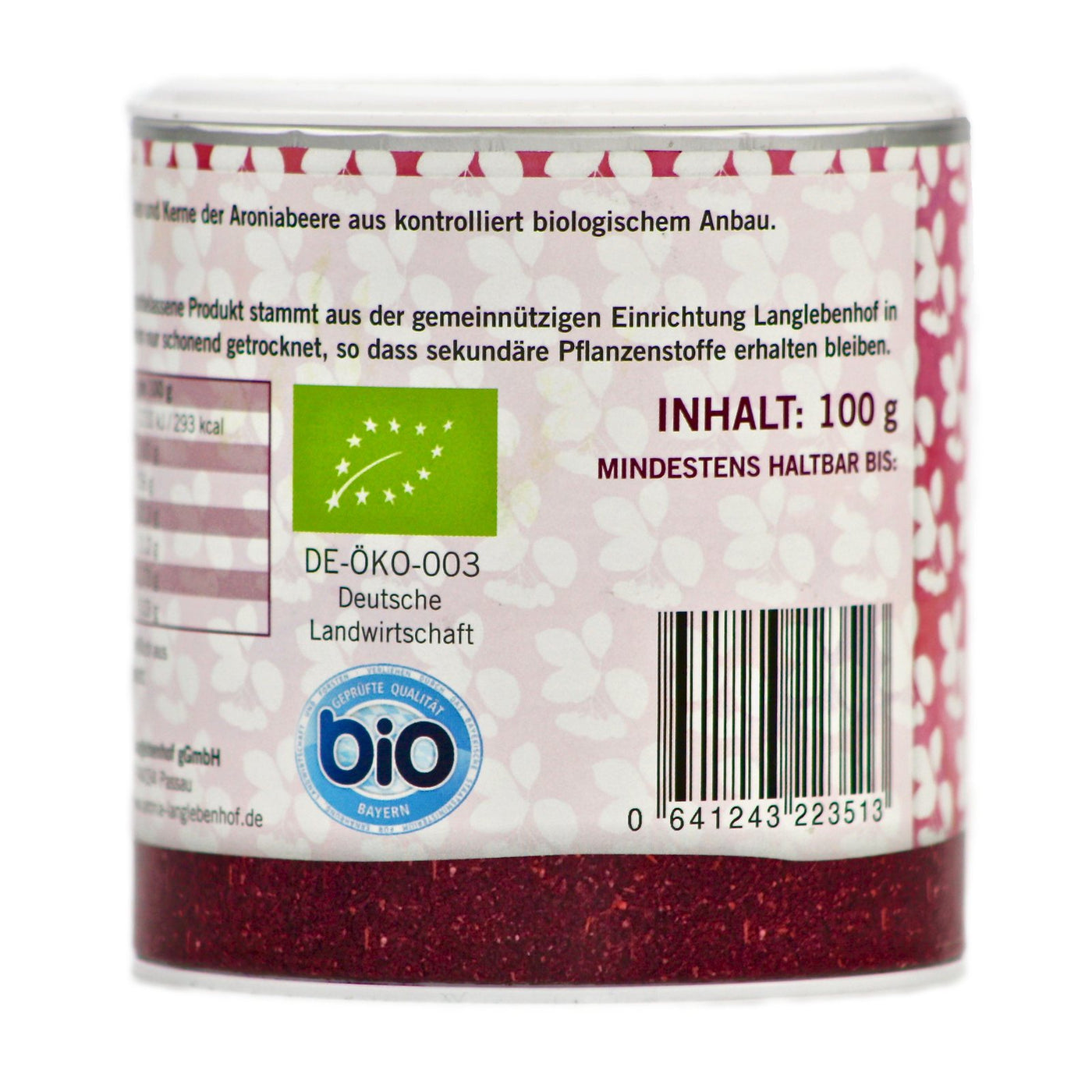 Bio Aroniabeeren Pulver "Zauberstaub", 100g Dose, Demeter, Antioxodantien 2